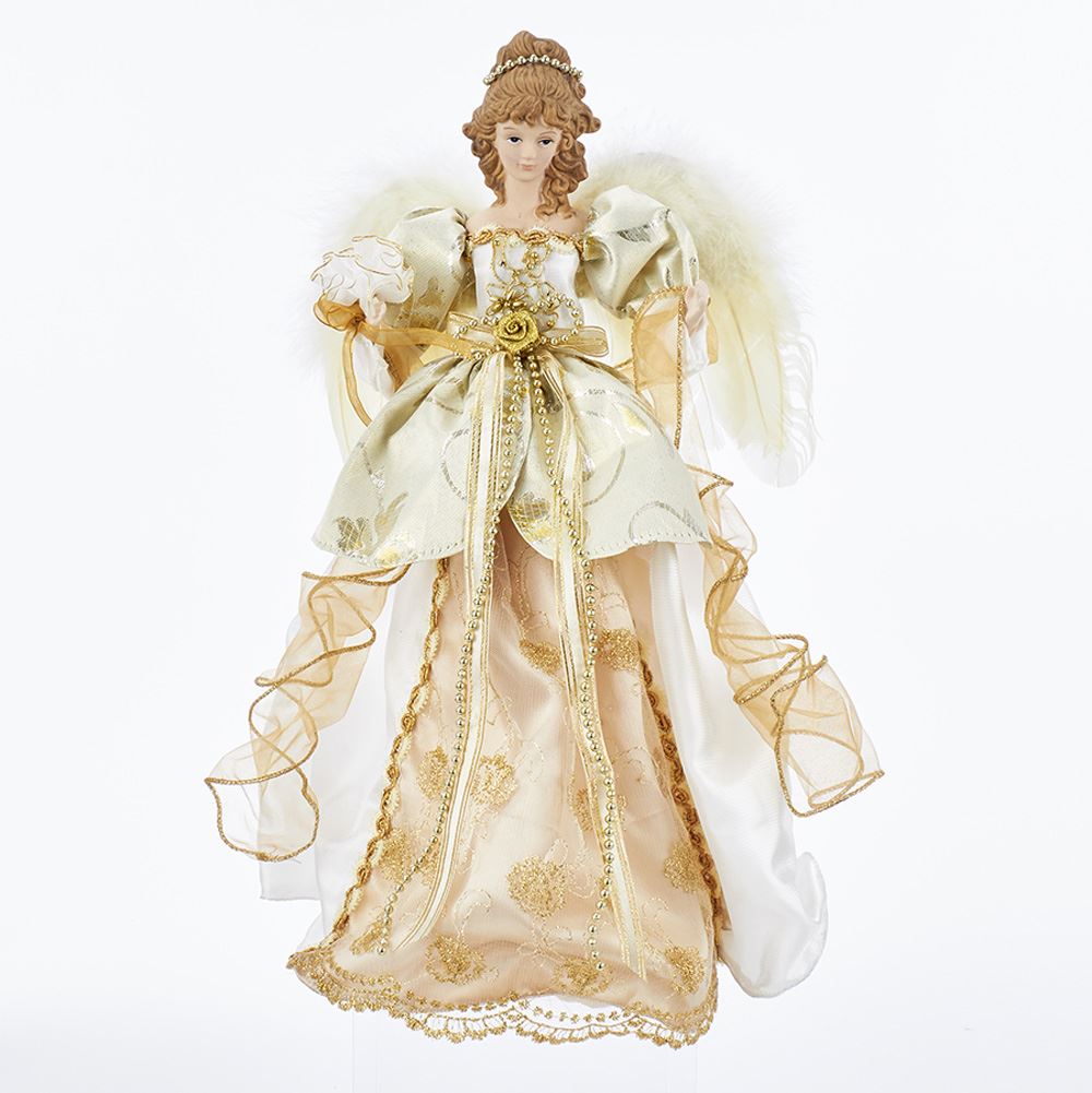 Picture of Kurt S. Adler J6060 Angel Treetop, Ivory & Gold - 17 in.