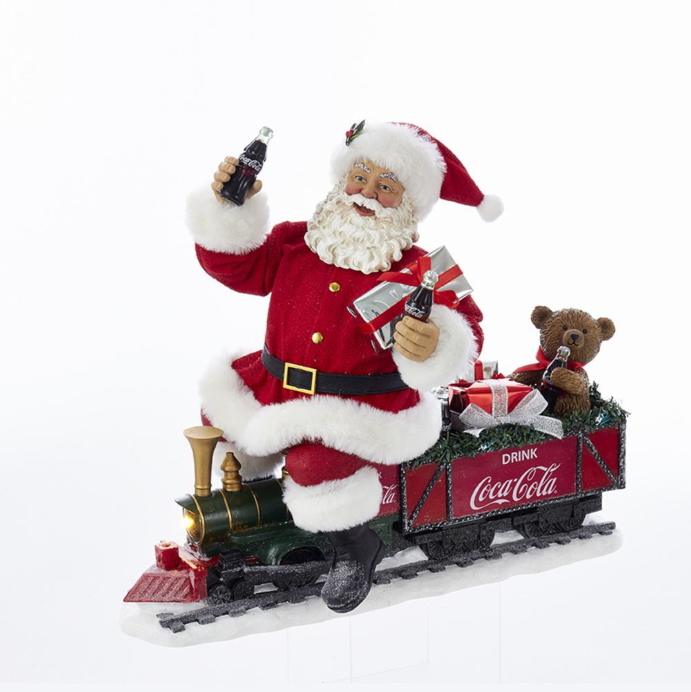 Battery-Operated Coca-Cola Santa Train with LED Garland - 13 in.
