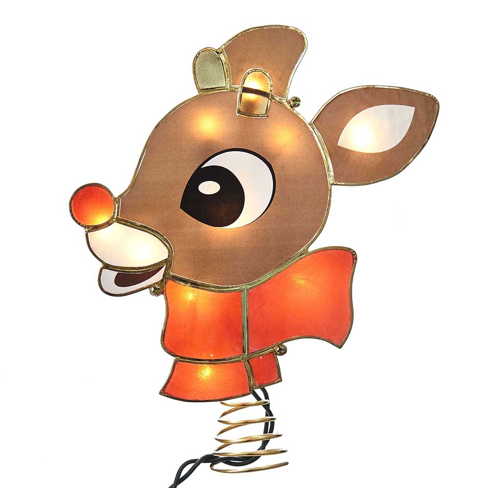 The Red Nose Reindeer Lighted Capiz Christmas Treetop