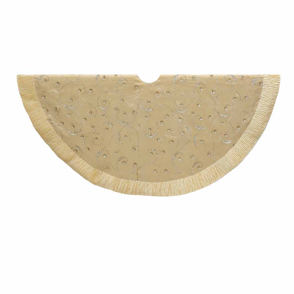 Kurt S. Adler TS0206 50 in. Gold Sequin Tree Skirt