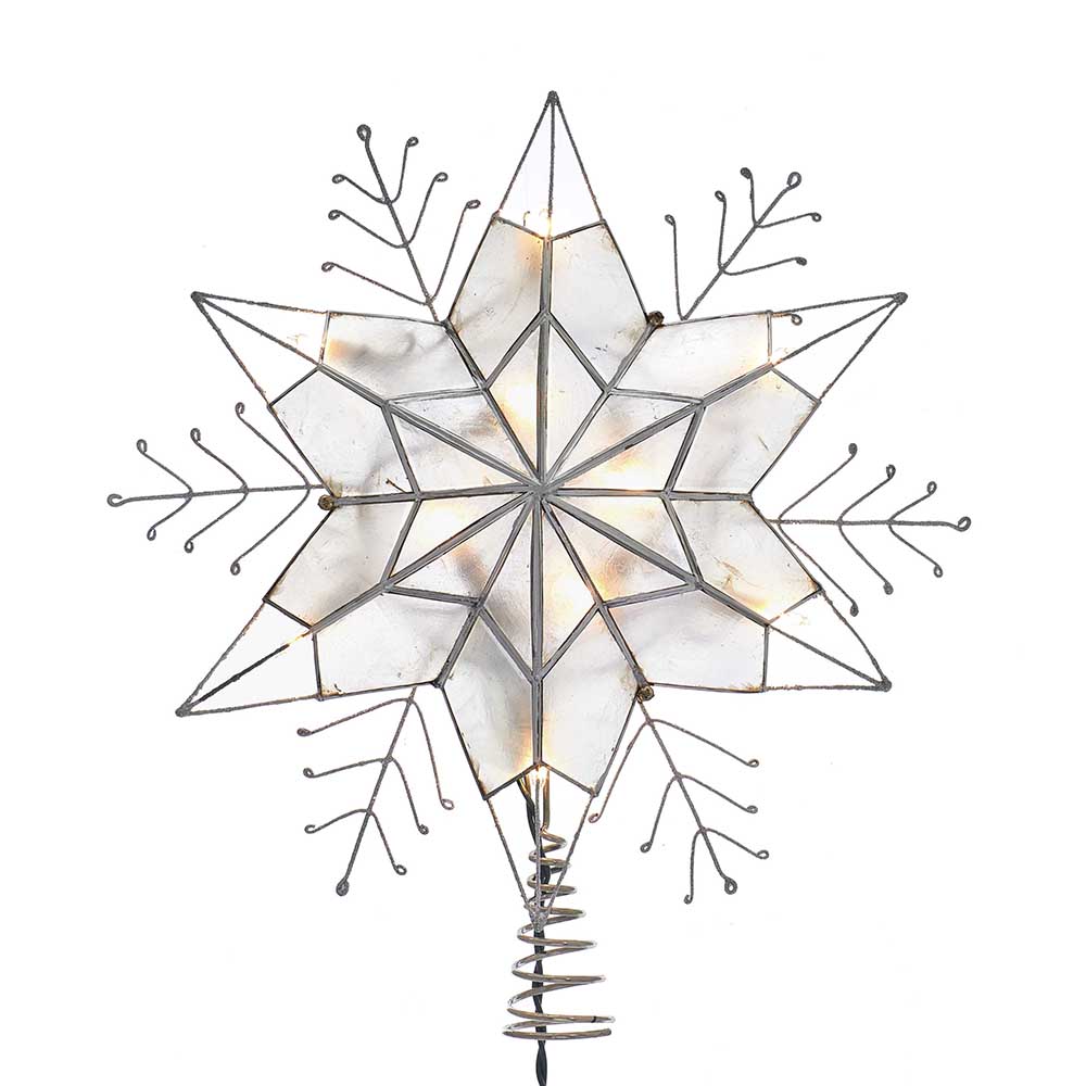 Picture of Kurt S. Adler UL3143 10 Light 6 Point Capiz Star Snowflakes Christmas Treetop