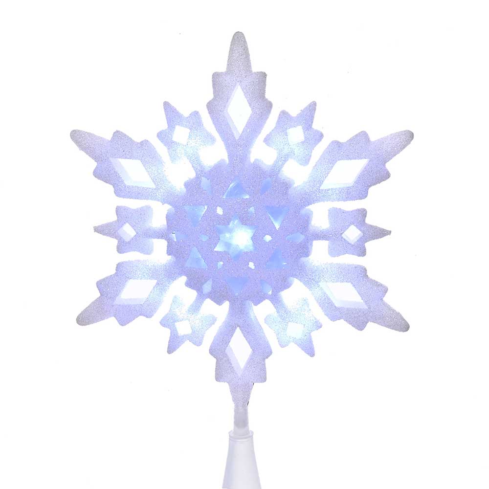 Picture of Kurt S. Adler JEL0310CW 10 in. Cool White LED Glitter Snowflake Christmas Treetop