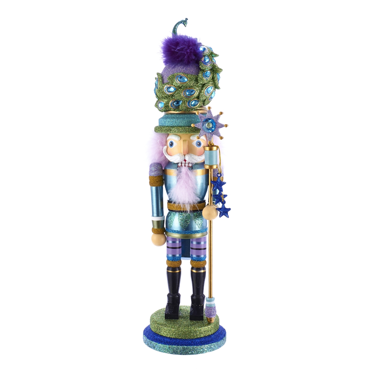 Picture of Hollywood Nutcrackers HA0476 17.5 in. Peacock Hat Nutcracker