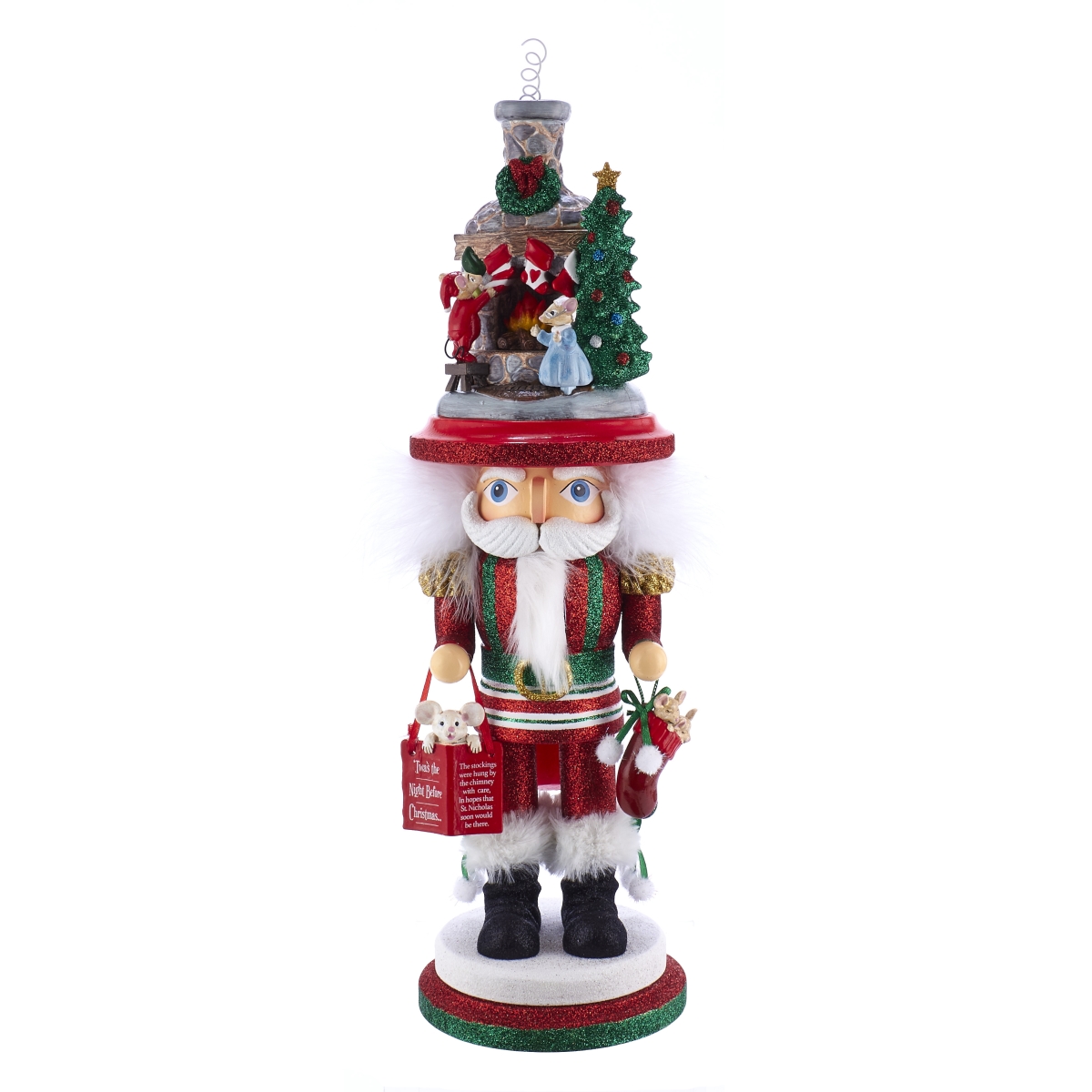 Picture of Hollywood Nutcrackers HA0467 17.5 in. Stockings on Fireplace Nutcracker
