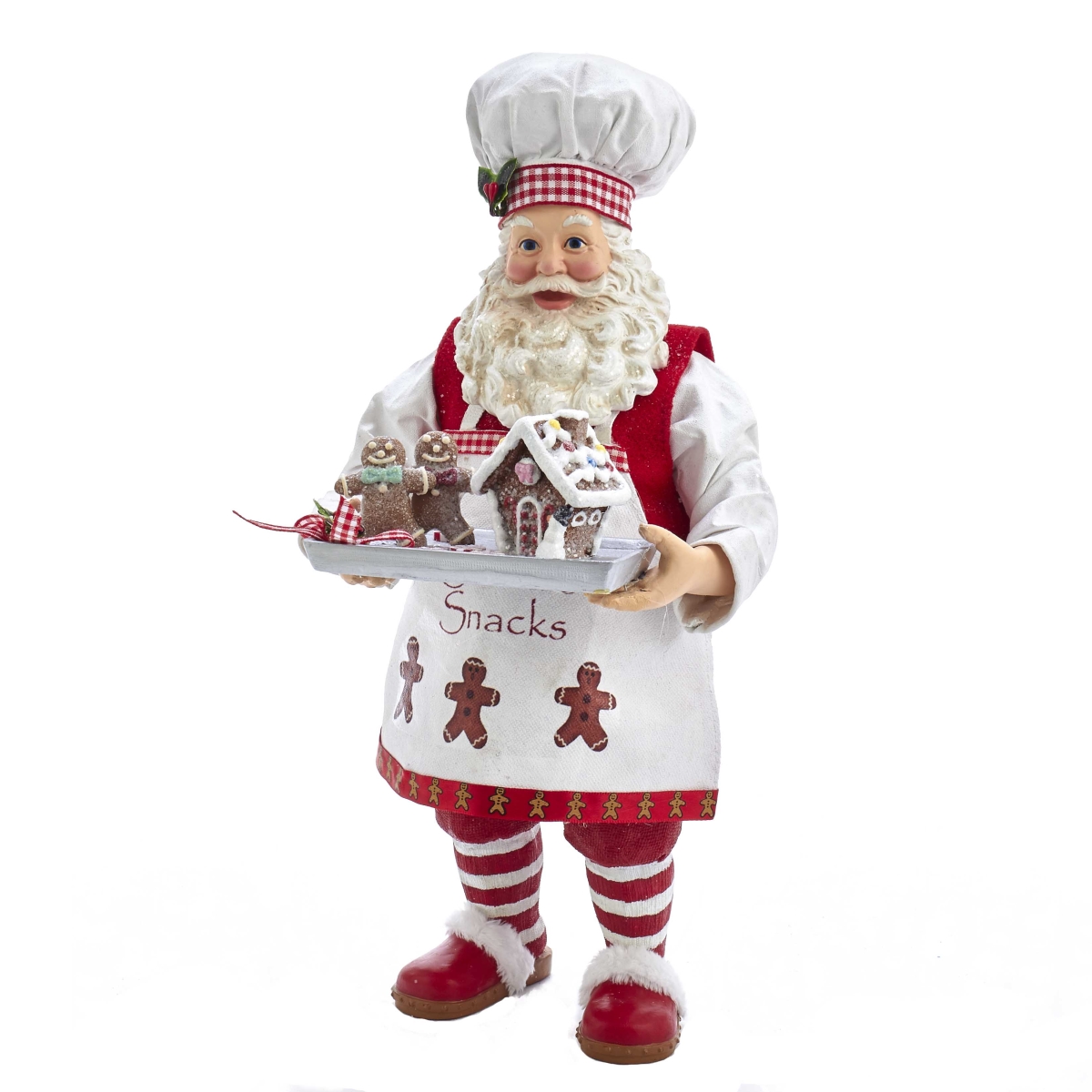 11 in. Fabrich Gingerbread Chef Santa