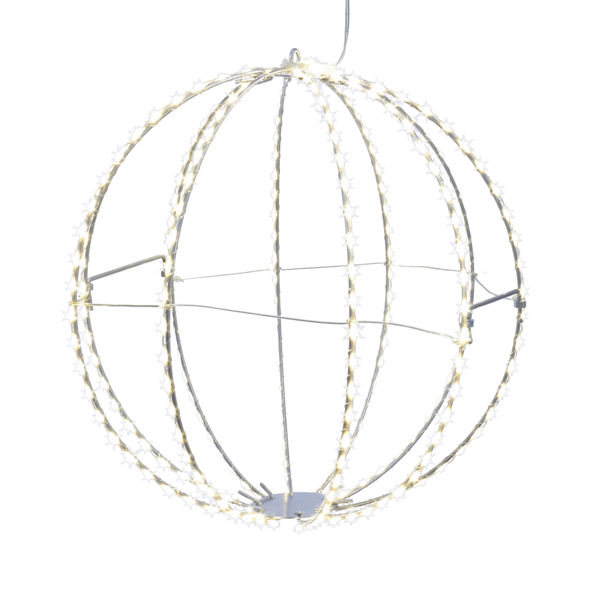 12 in. Warm White LED Foldable Metal Sphere