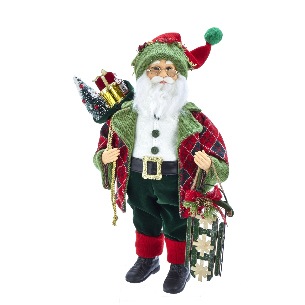 Kurt S. Adler KK0063 18 in. Kringle Klaus Red & Green Santa & Gifts