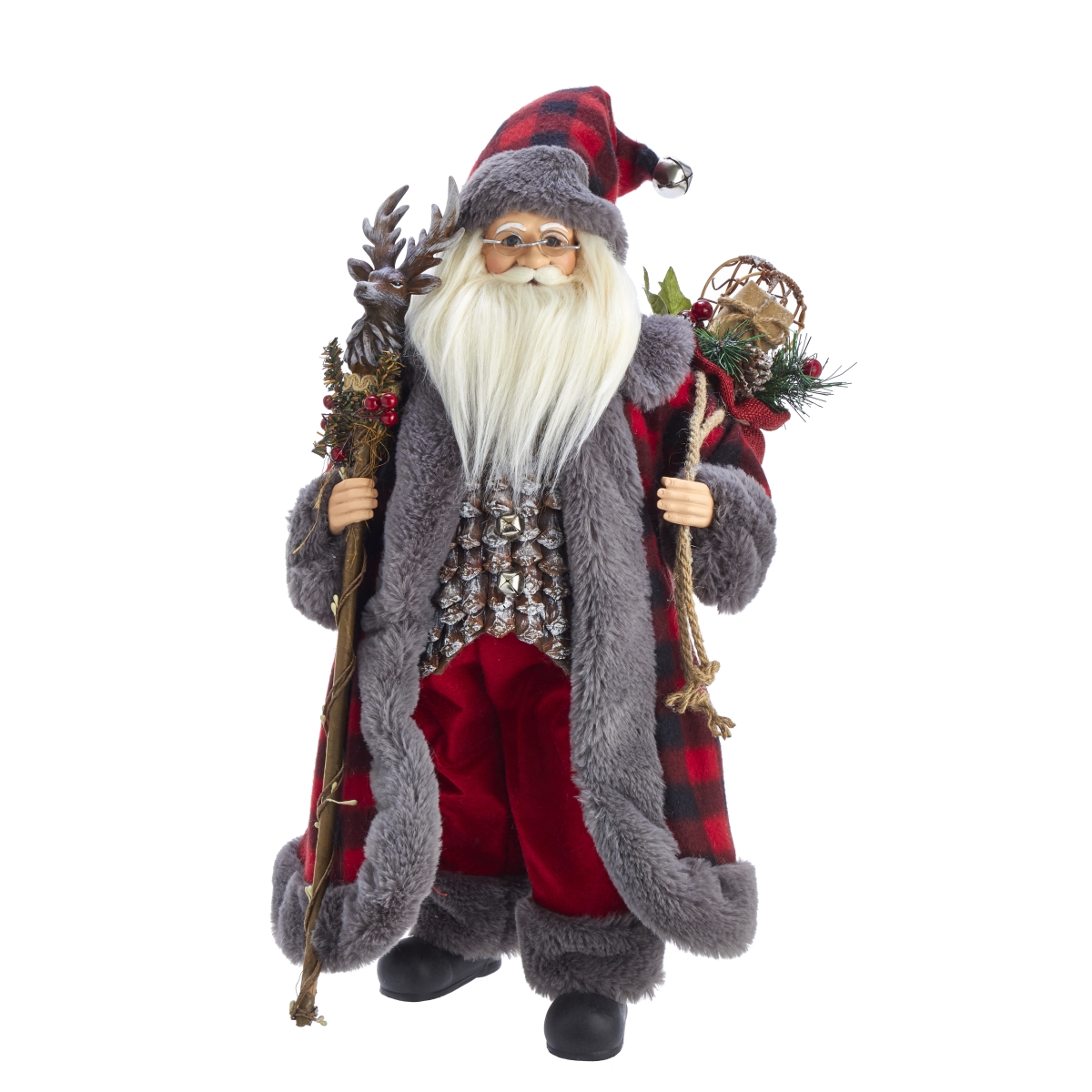 18 in. Kringle Klaus Red & Gray Santa