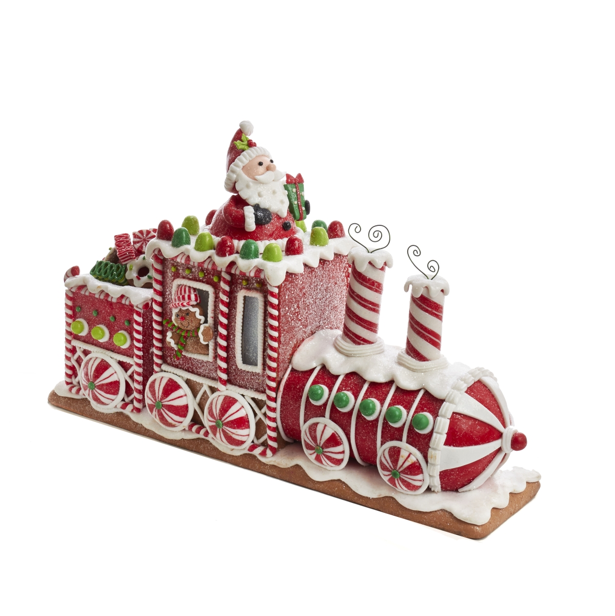 7.5 in. Battery-Operated Gingerbread Junction LED Train Table