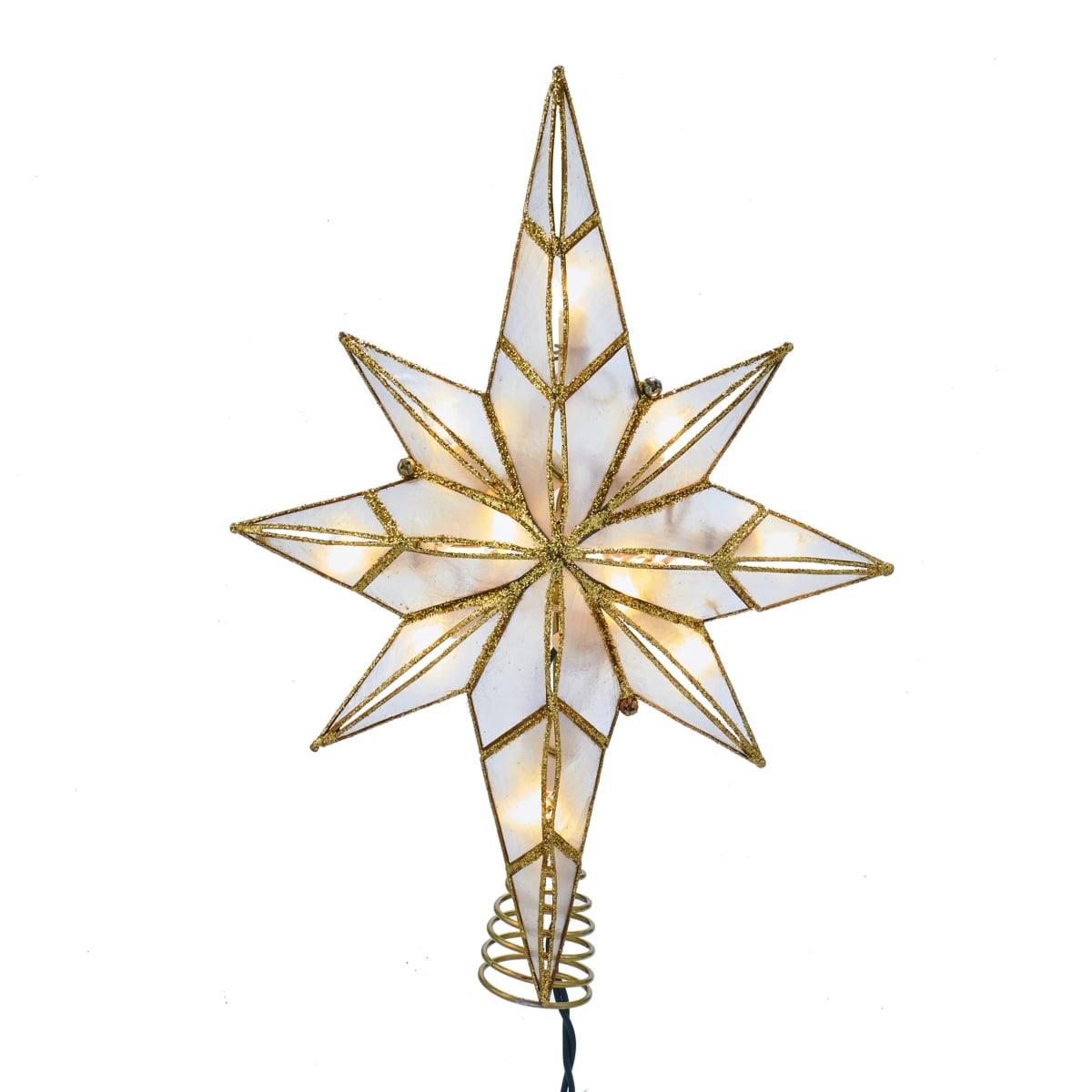 11.4 in. 10-Light Capiz Bethlehem Star Treetop