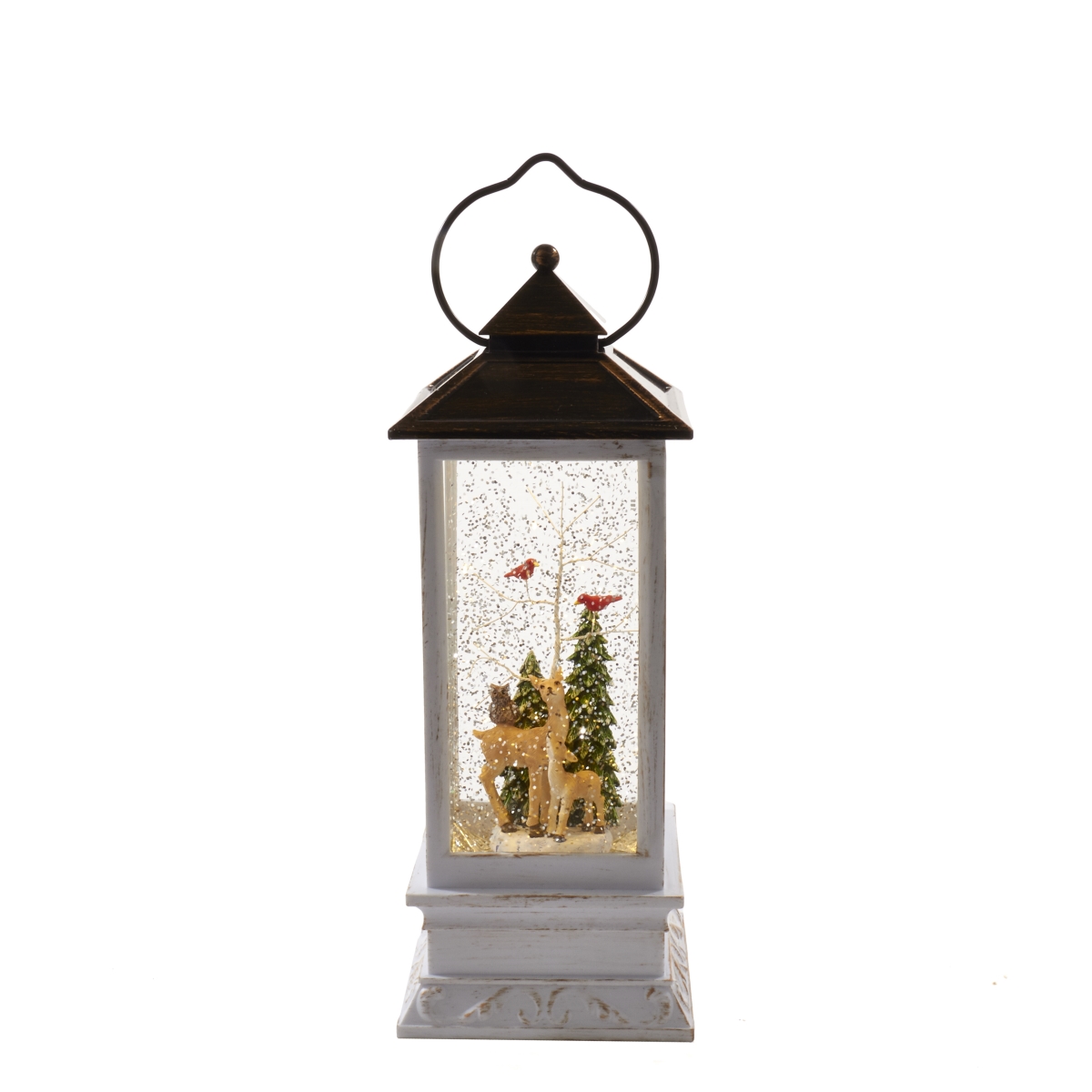 10 in. Battery-Operated LED Deer & Tree Musical Table with Motion