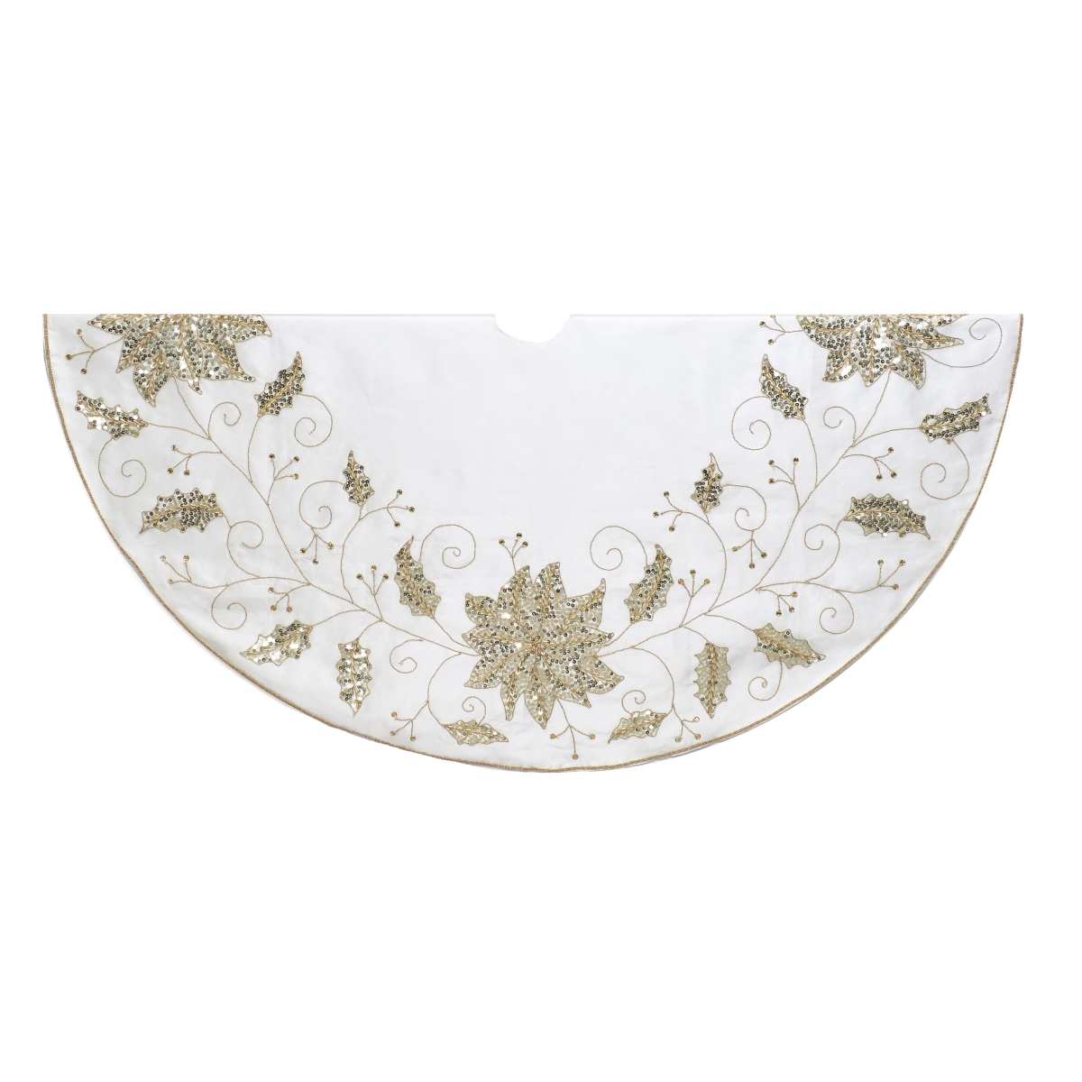 54 in. Ivory Holly Tree Skirt
