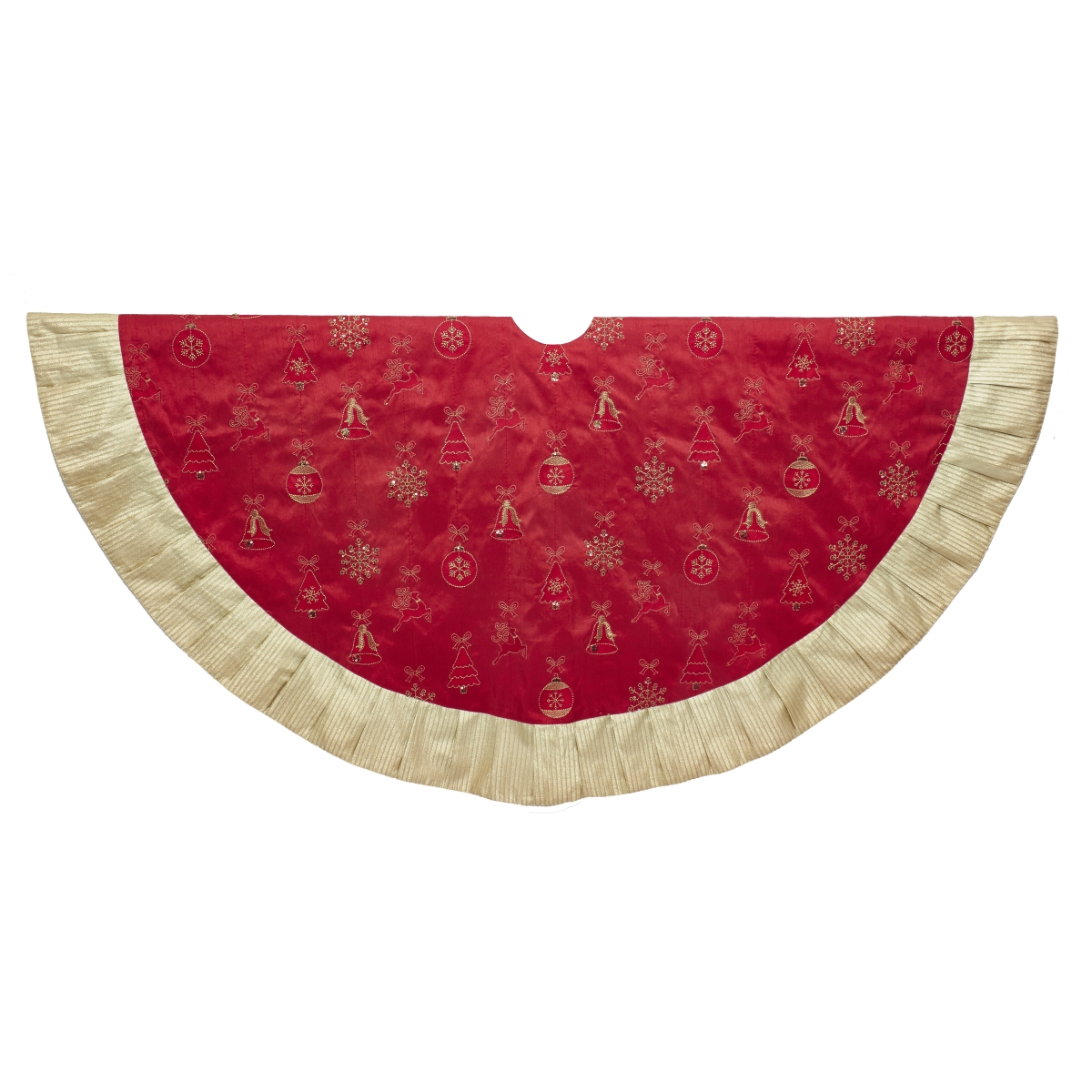60 in. Red & Gold Ornament Tree Skirt