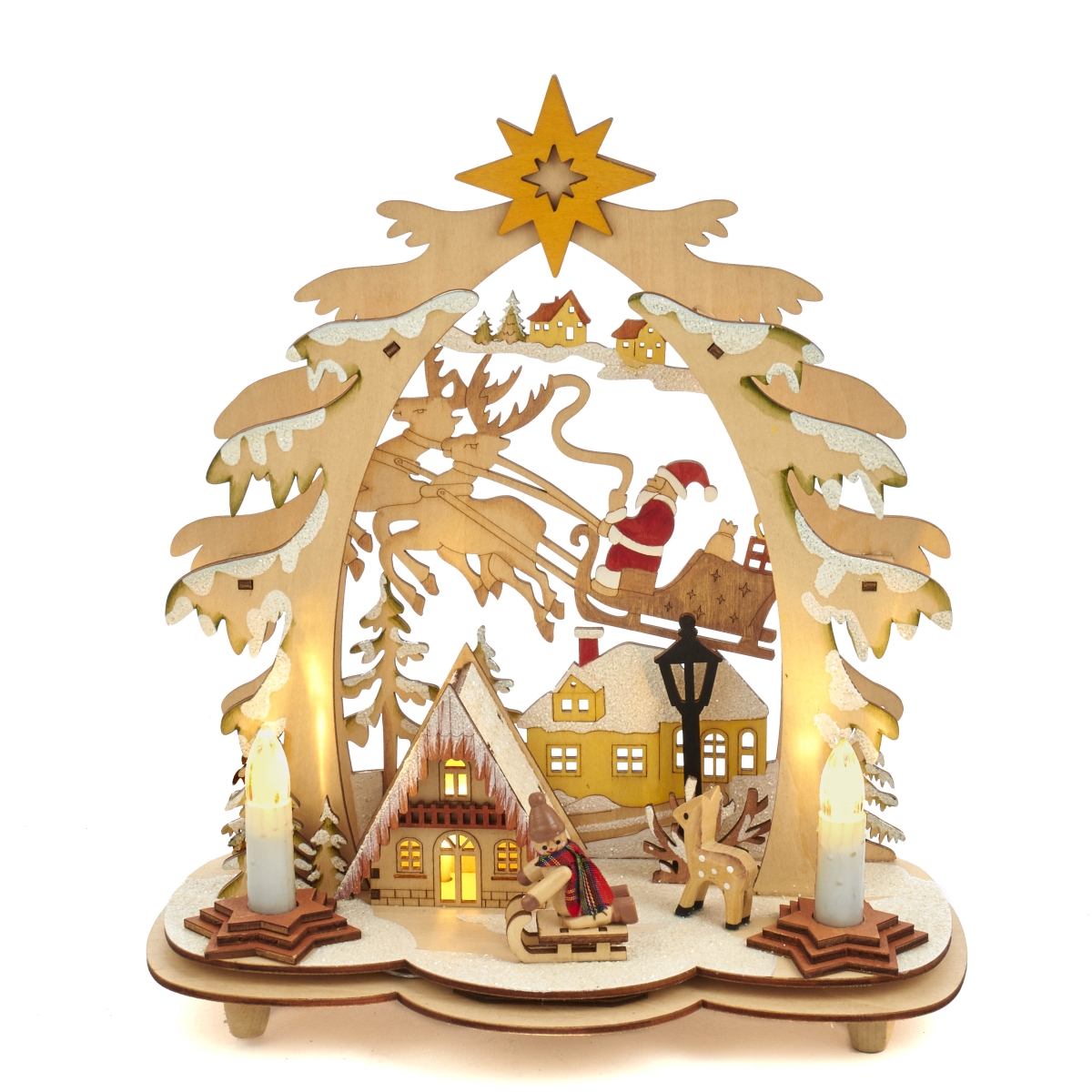 10.82 in. Battery-Operated Village LED House