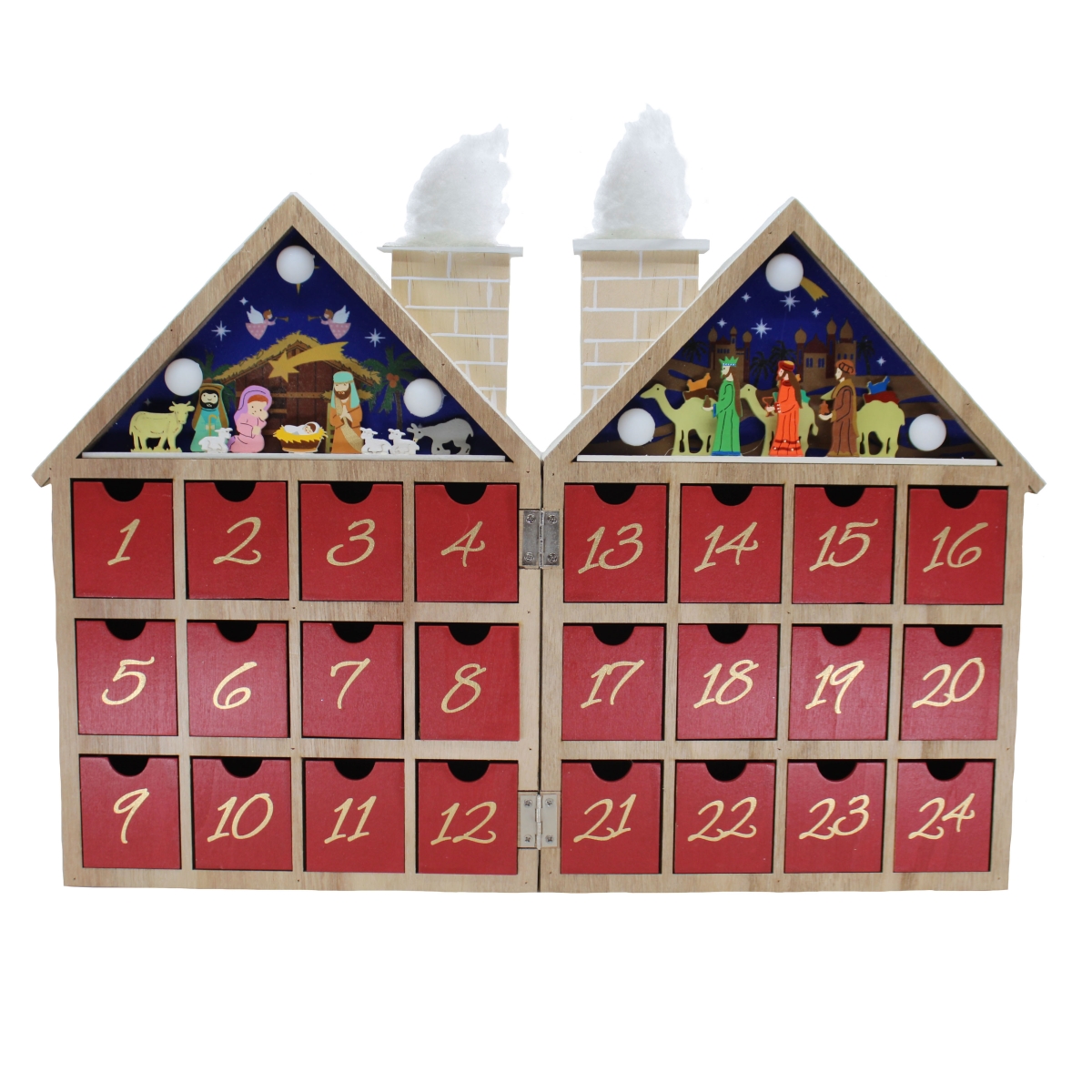 Picture of Kurt S. Adler D3699 11.81 in. Battery-Operated Wooden LED Nativity Advent Calendar