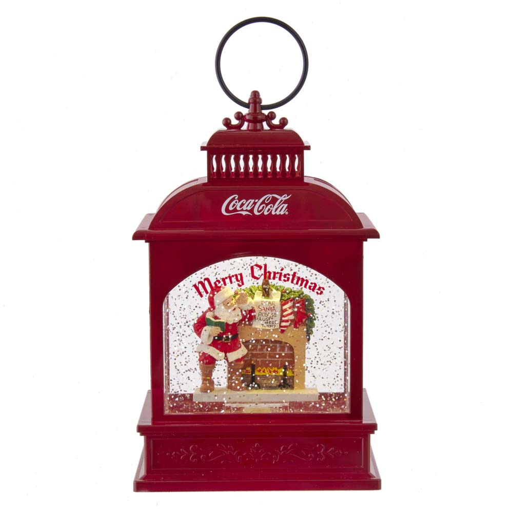 9 in. Battery-Operated LED Coke Santa Lantern