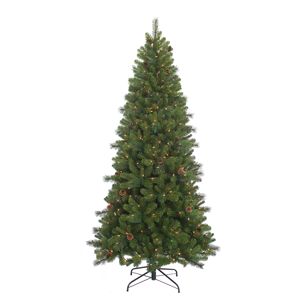 Kurt S. Adler 7.5ft. Slim Pre-Lit Burlington Christmas Tree -  TR70753PLC