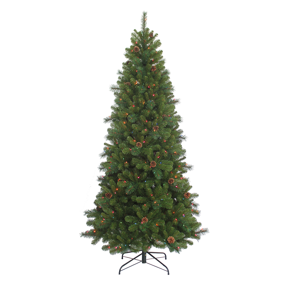 Kurt S. Adler 7.5ft. Slim Multi Burlington Christmas Tree -  TR70753PLM