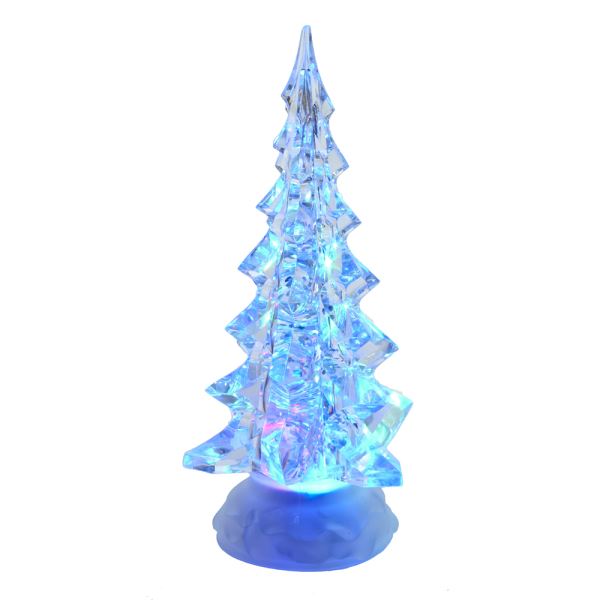 10.25 in. Battery-Operated LED Clear Tree Table Piece with Motion