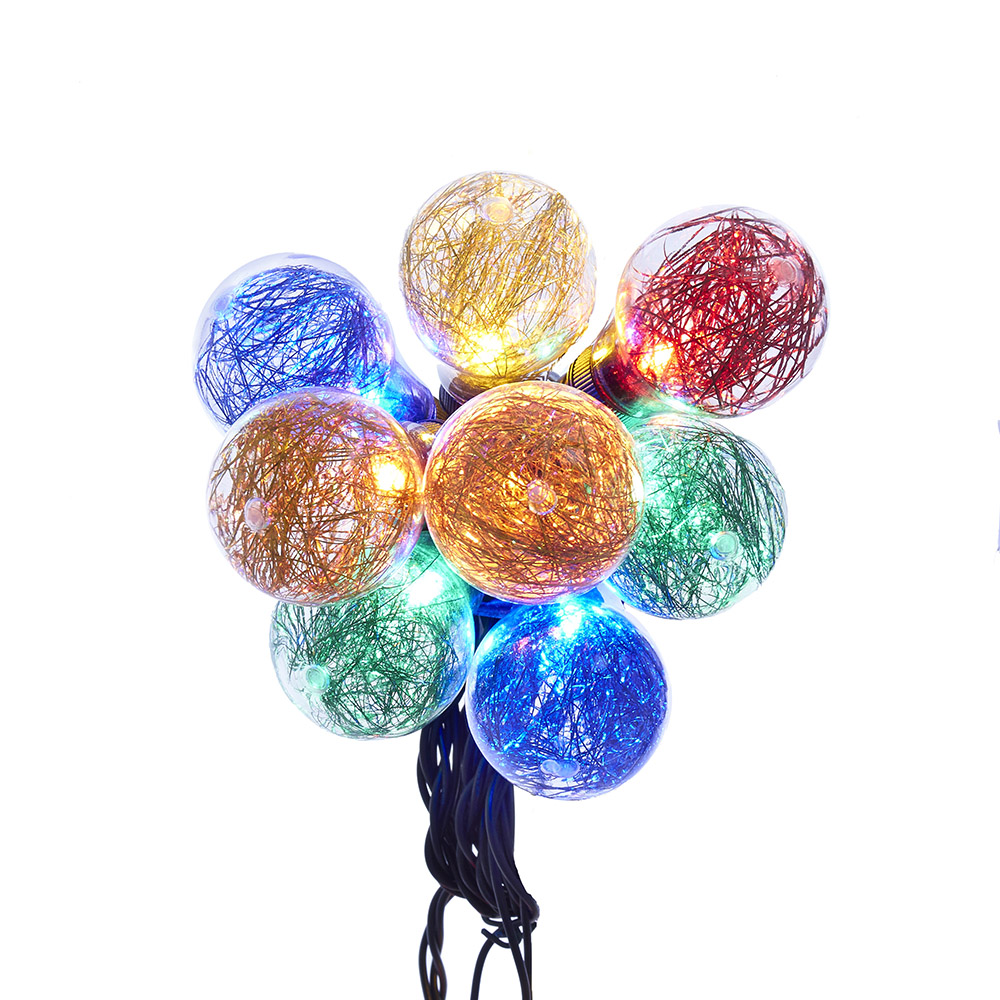Kurt S. Adler UL1732 UL 10-Light LED Tinsel A19 Multi Light Set