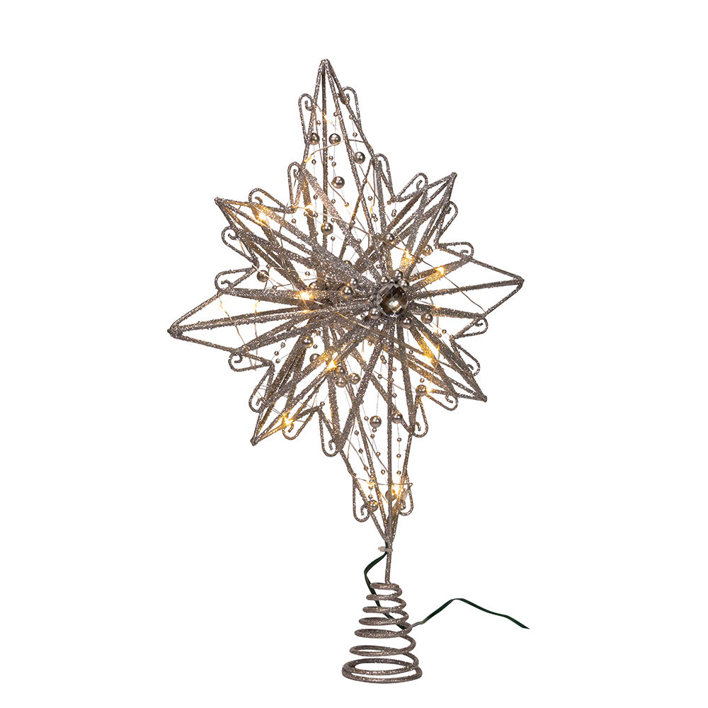 Picture of Kurt S. Adler AD2803 15.5 in. 30-Light Fairy Light Silver Star Treetop