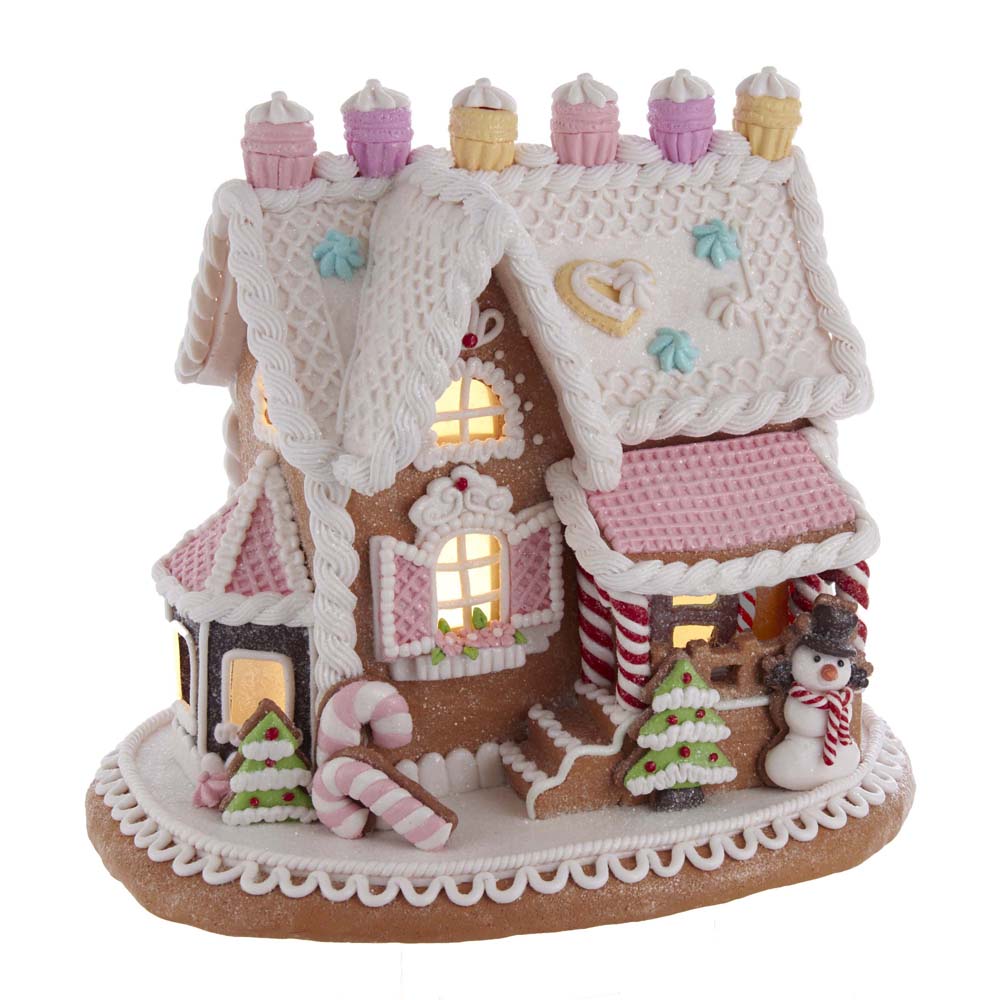 9 in. Gingerbread House with LED Lights