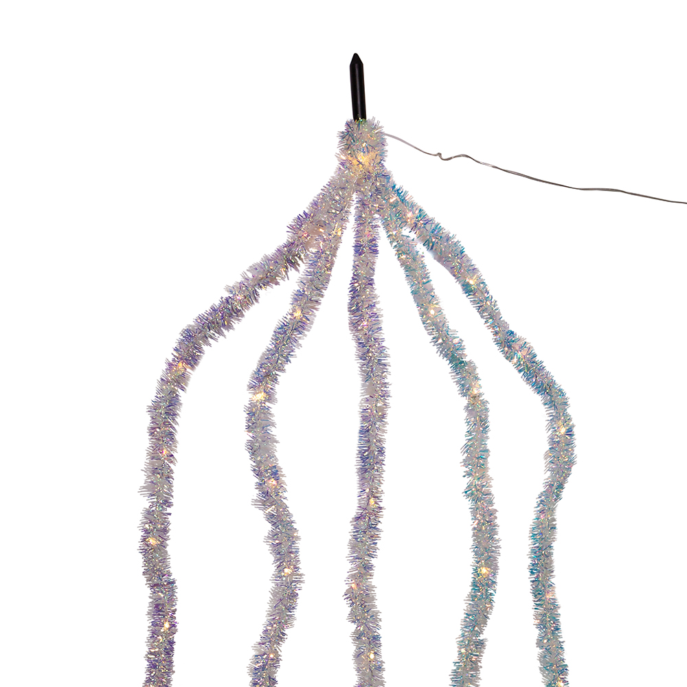 6.5 ft. Warm White Iridescent Tinsel Cascade Light Set