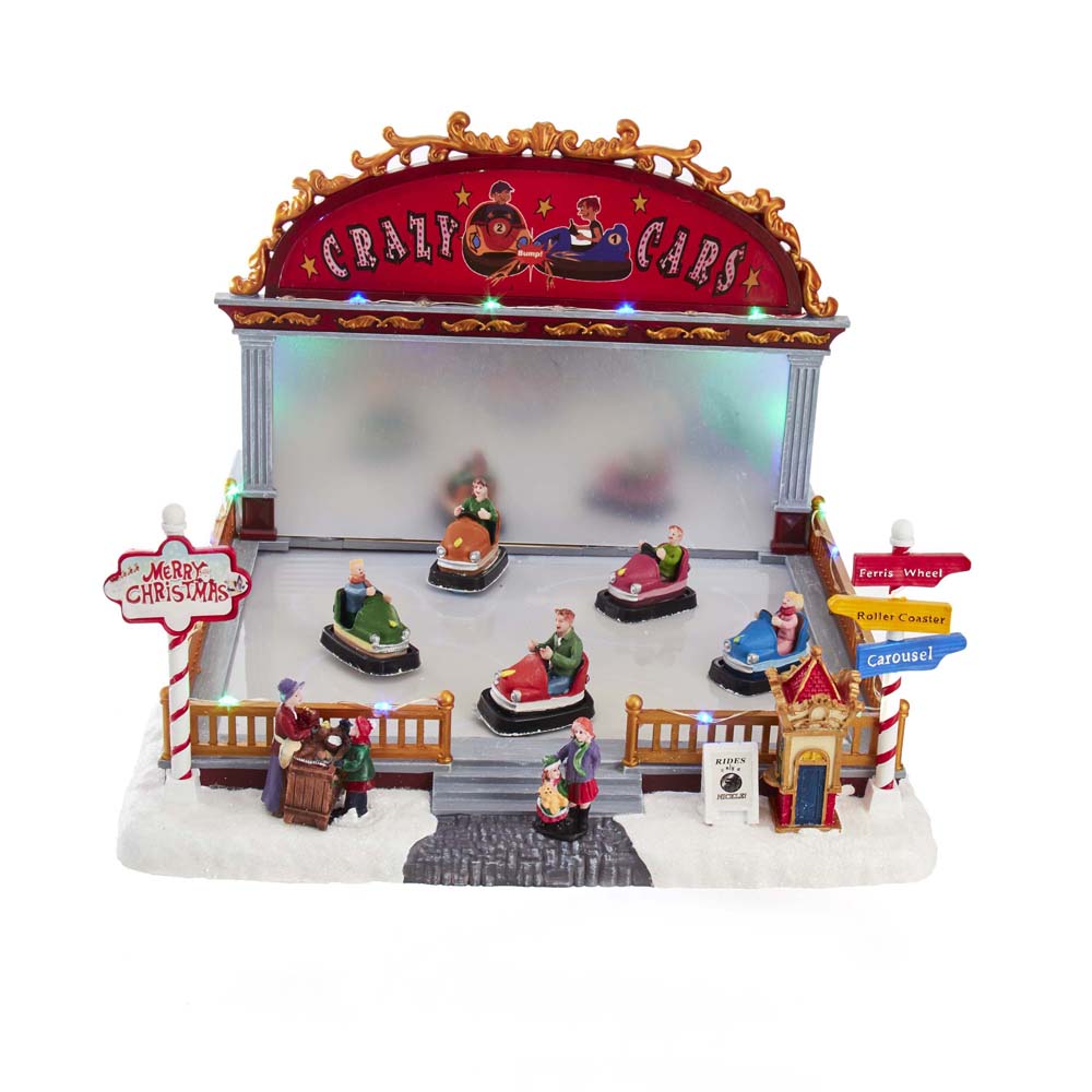 9 in. LED Light-Up Musical Bumper Cars Table Piece