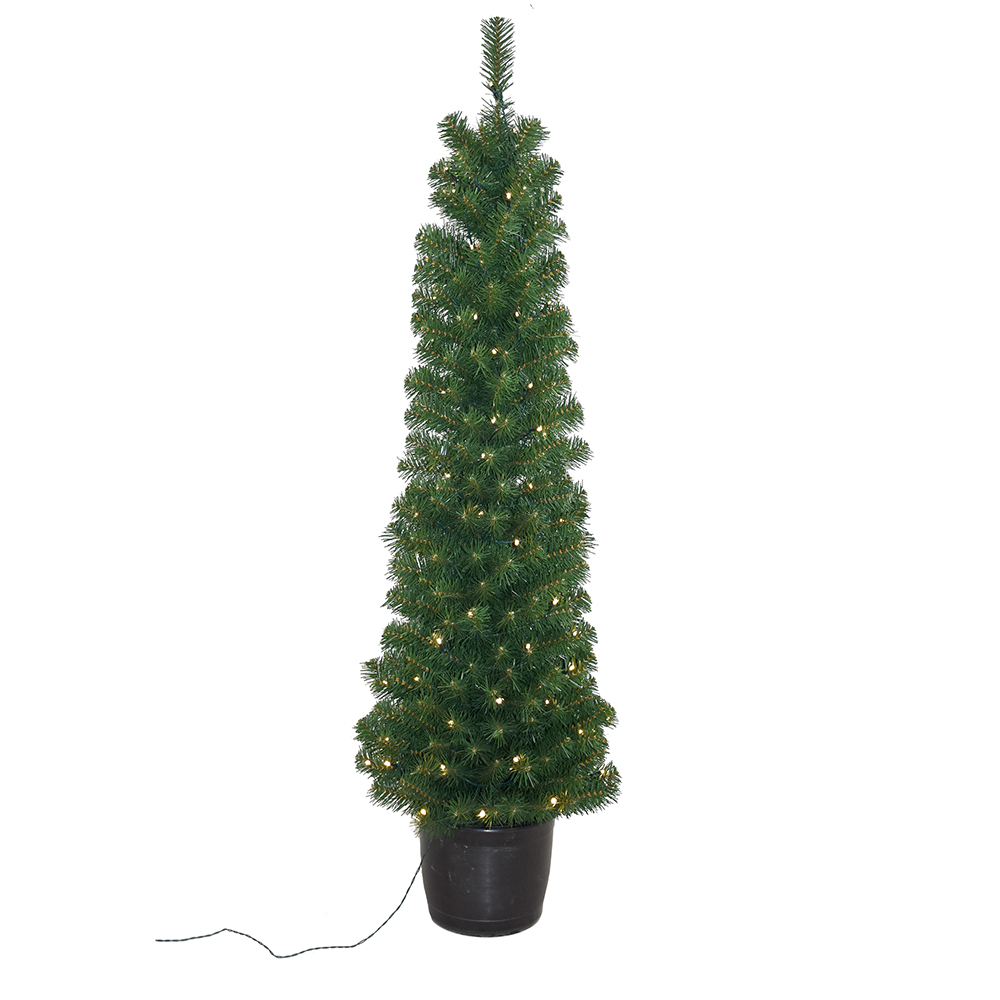 Kurt S. Adler TR3239 5 ft. Pre-Lit Potted Tree with 100-Light Warm White LED Bulbs -  kurt S Adler Inc