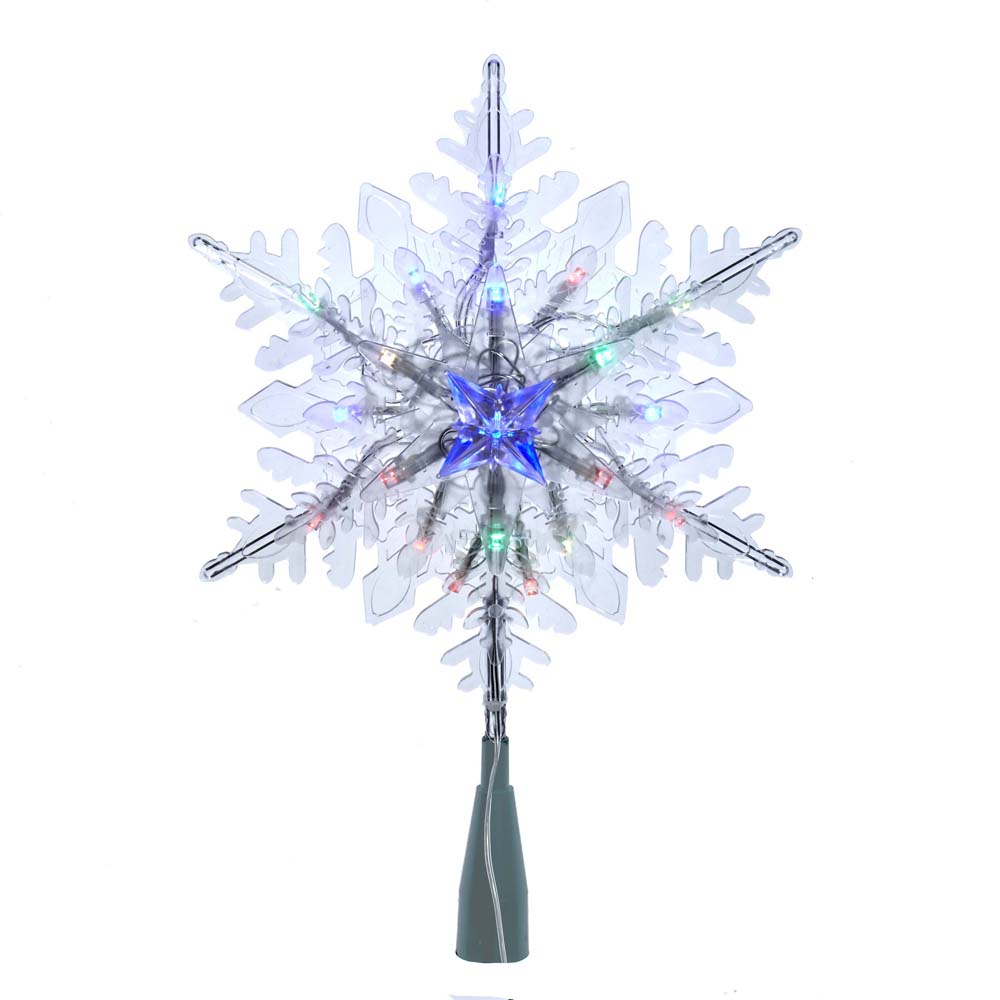 Picture of Kurt S. Adler AD2808 20-Light 10 in. Clear Snowflake Treetop with Color-Changing RGB LED Bulbs