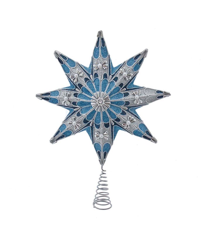 Picture of Kurt S. Adler S4417 16 in. 8-Point Blue & Silver Star Treetop