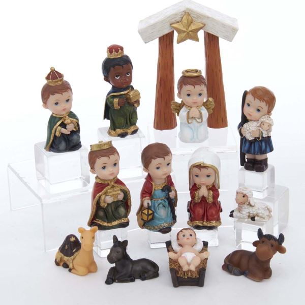 1.6-4.5 in. Childrens Nativity Set - 13 Piece