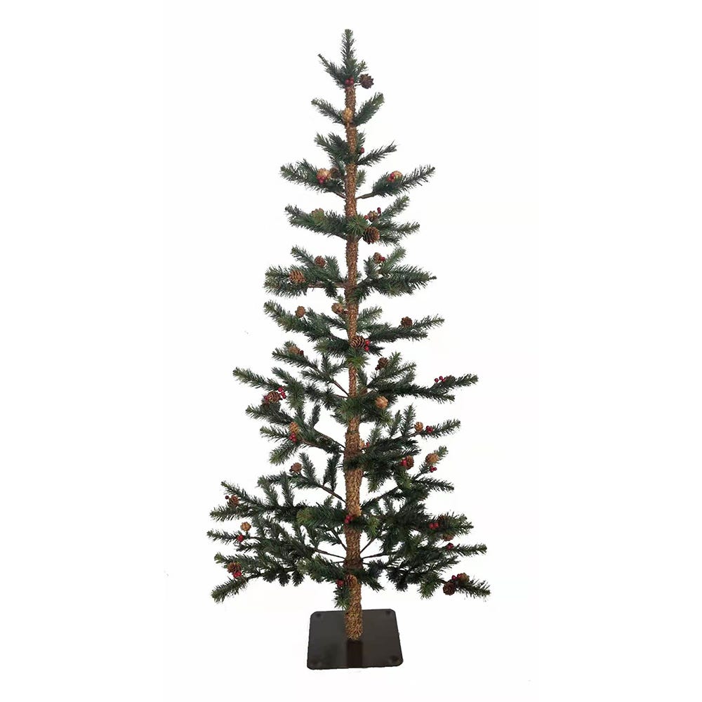 4 ft. Pine Tree with Pinecones & Berries, Green