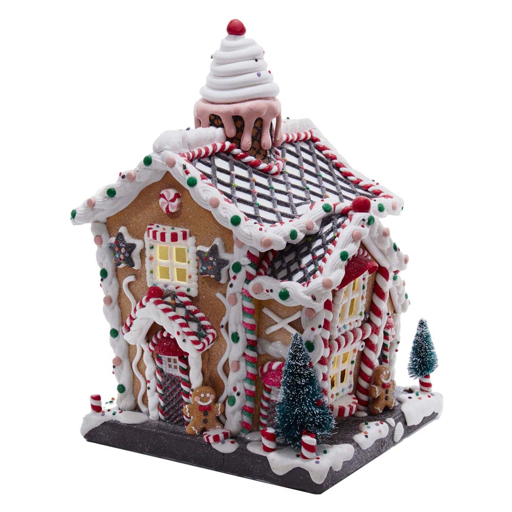 14 in. Battery-Operated Light-Up Gingerbread House