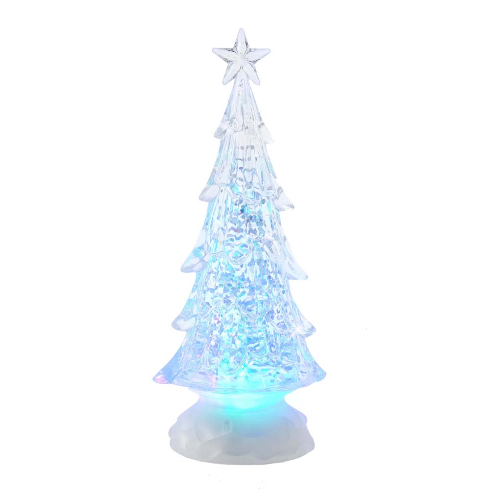 10 in. Battery-Operated LED Light Tree with Water Table Piece