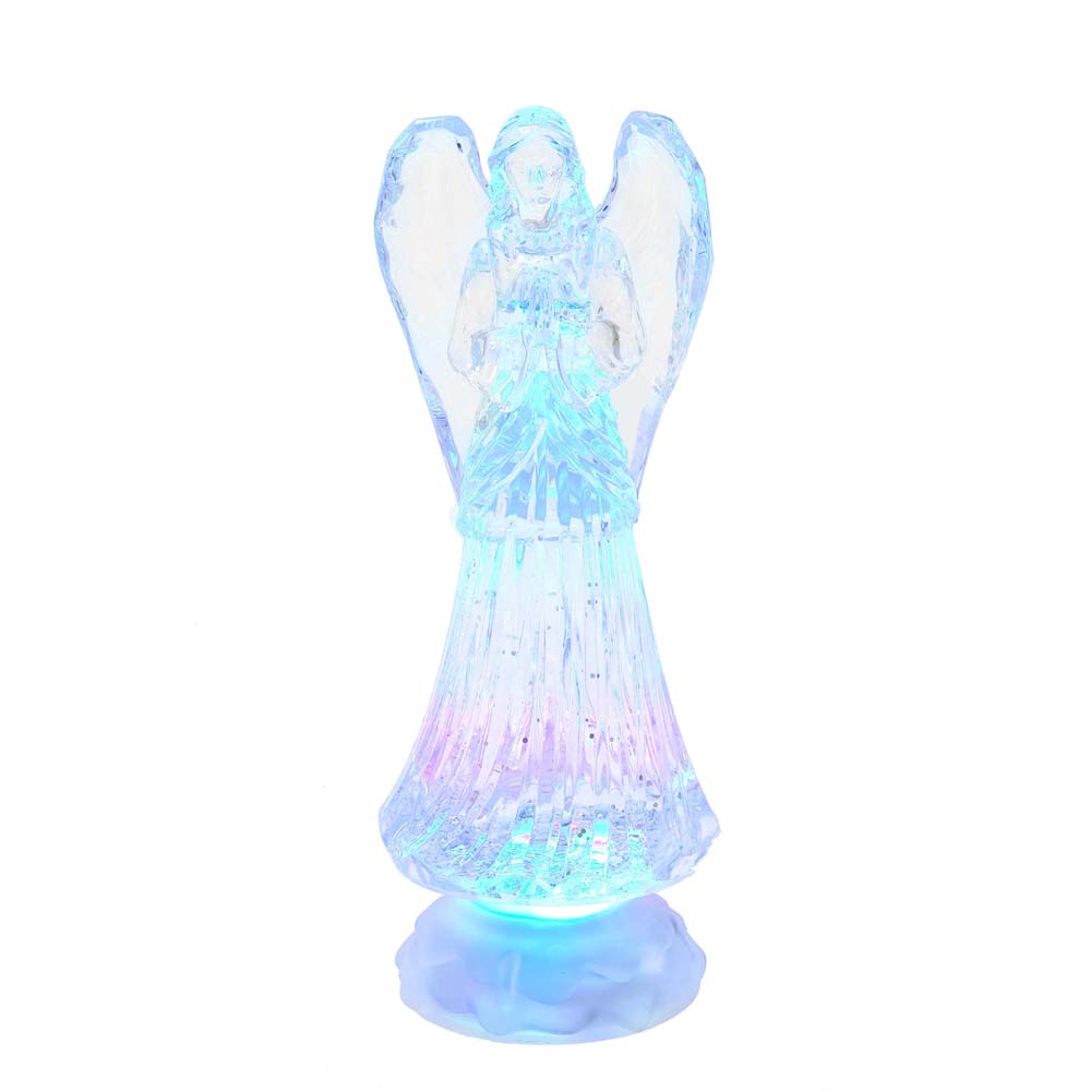 10.5 in. Battery-Operated LED Light-Up Angel with Water Table Piece