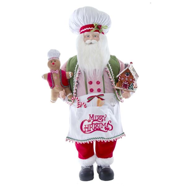 Kurt S. Adler D3902 40 in. Christmas Chef Santa with Gingerbread