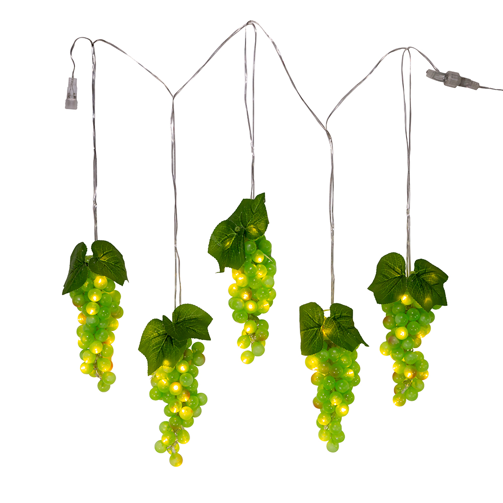 Kurt S. Adler AD1013GR 100-Light Green LED Grape Light Set with 5 Grape Bunches