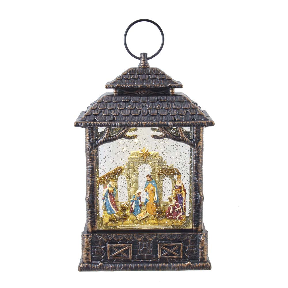 11 in. Battery-Operated LED Nativity Scene Water Lantern