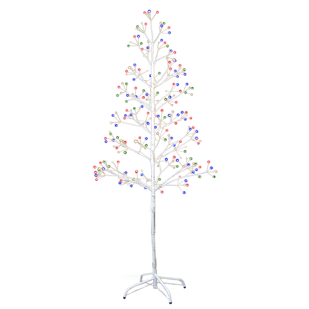 5 ft. White Birch Twig Tree with Multi Color 8-Function Lights