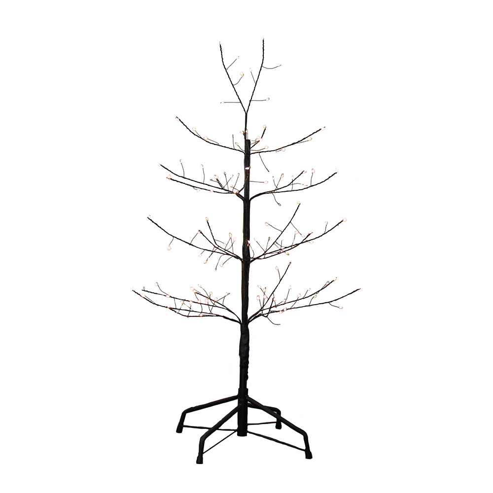 3 ft. Black Twig Tree with Warm White Cool Twinkle Lights