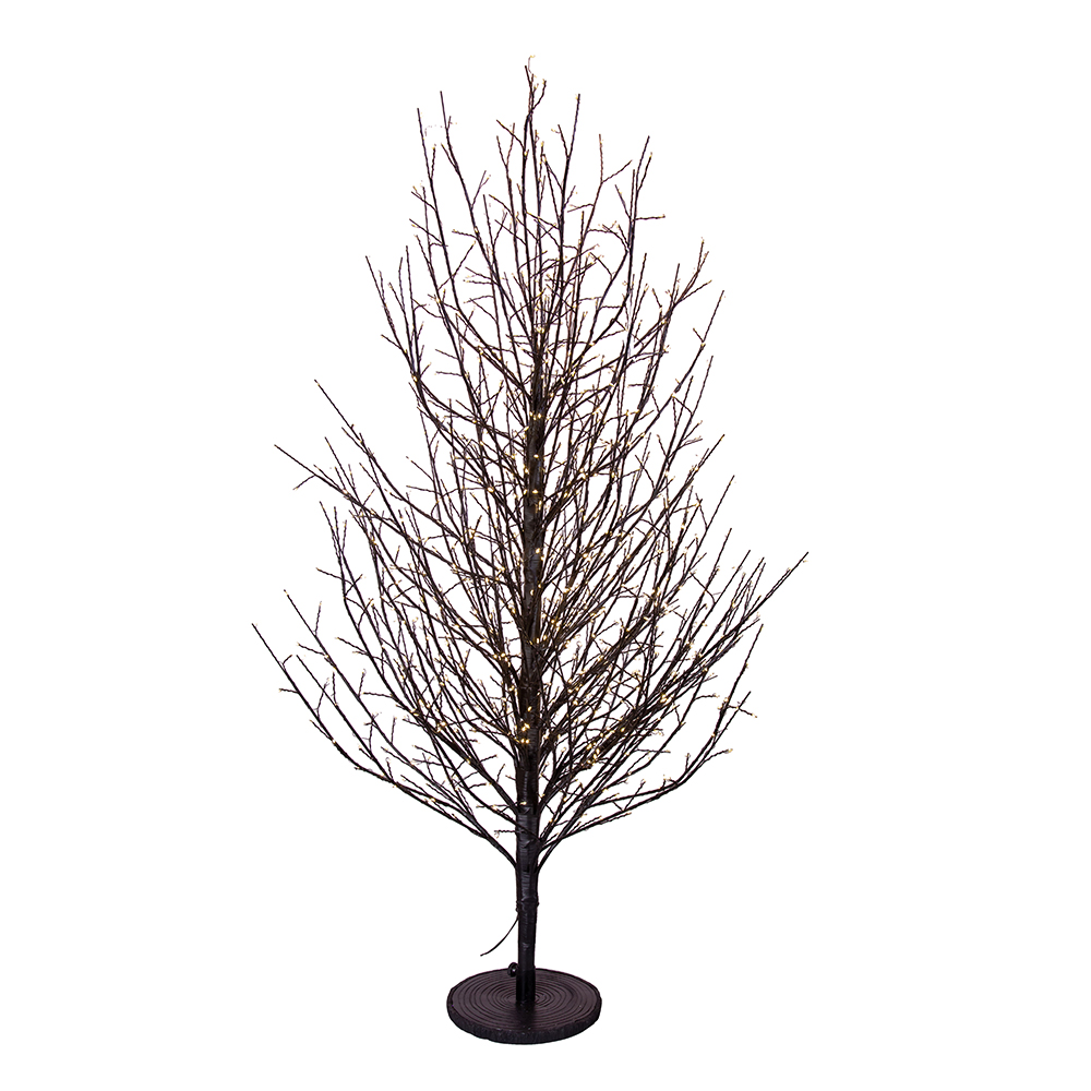 4 ft. Dark Brown Twig Tree with 1000 Warm White Cluster Lights