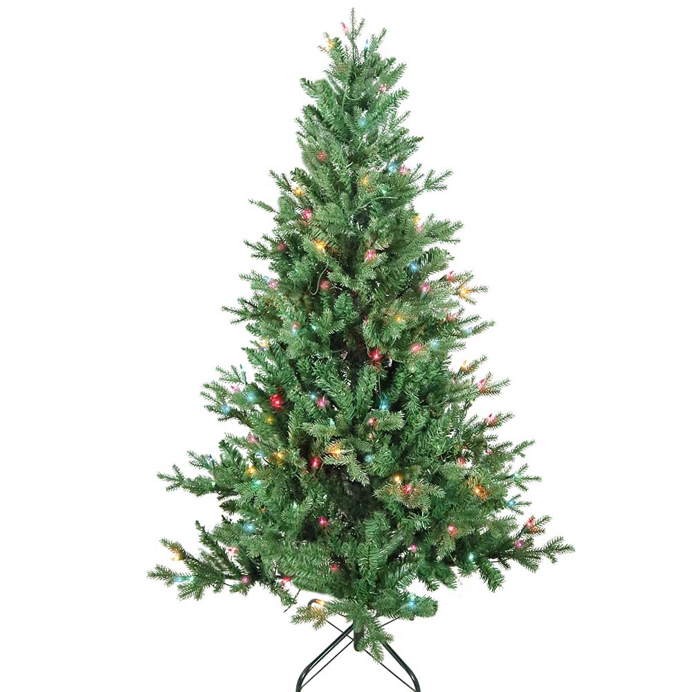 5 ft. Pre-Lit Multi Color Incandescent Jackson Pine Tree