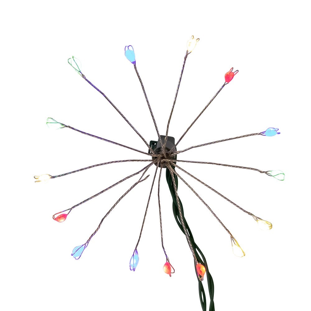 75-Light Cluster Burst Superbright LED Light Set with Wire, Multi Color & Green