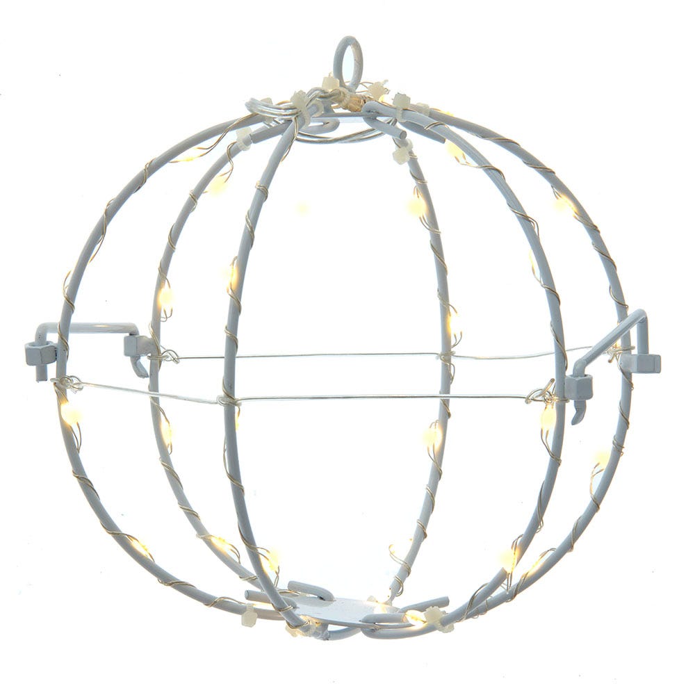 Kurt Adler AD1018WW 6 in. LED Foldable Metal Sphere, Warm White
