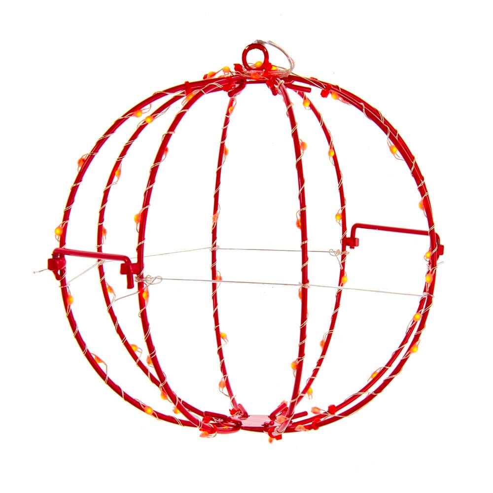 8 in. LED Foldable Metal Sphere, Red
