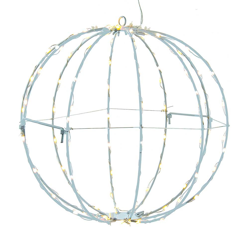 Kurt Adler AD1020WW 12 in. LED Foldable Metal Sphere, Warm White