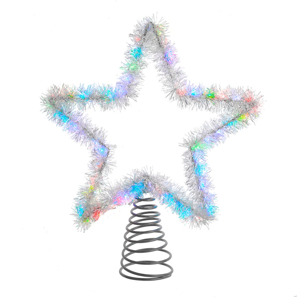 Picture of Kurt Adler AD1022RGB 12.2 in. Tinsel Star Tree Topper with RGB LED Lights