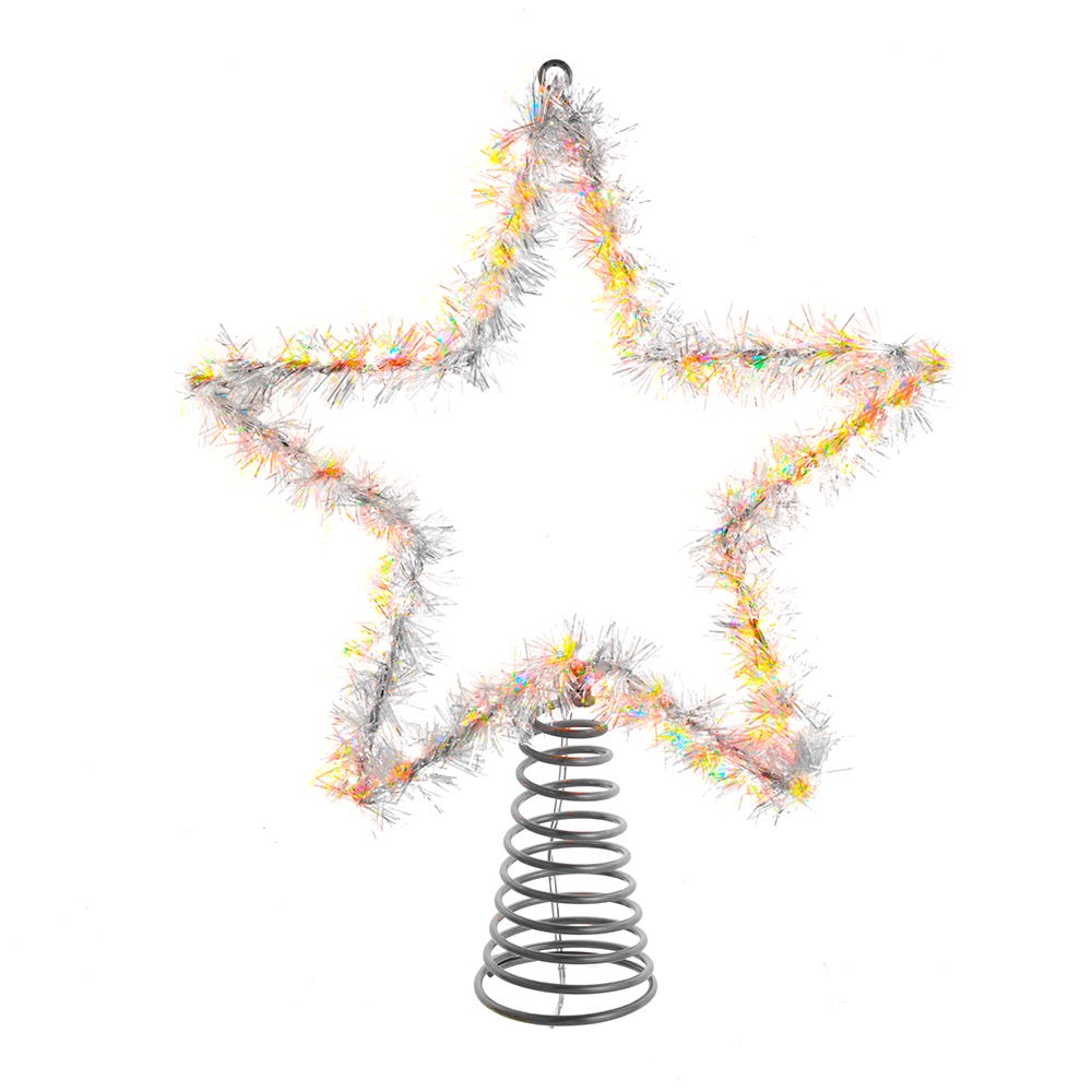 Picture of Kurt Adler AD1022WW 12.2 in. Tinsel Star Tree Topper with LED Lights&#44; Warm White