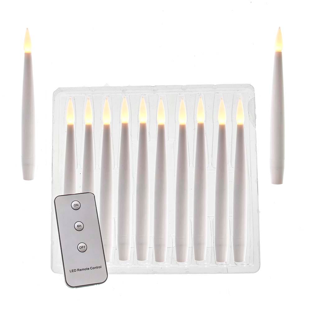 6 in. Battery-Operated Floating Candles with String Ornament Set - 10 Piece